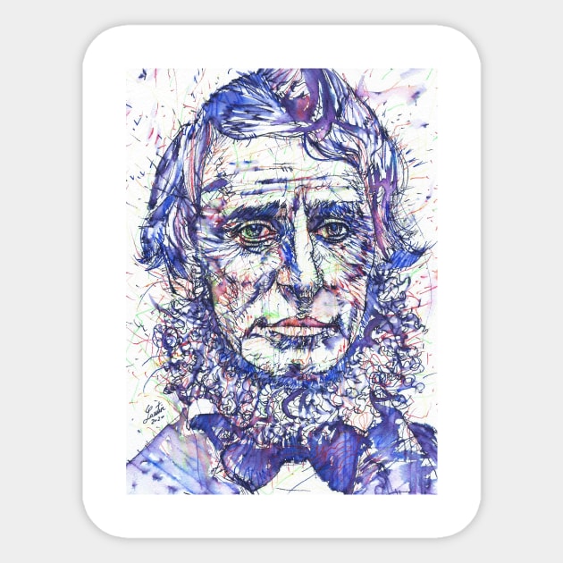 HENRY DAVID THOREAU watercolor and ink portrait Sticker by lautir